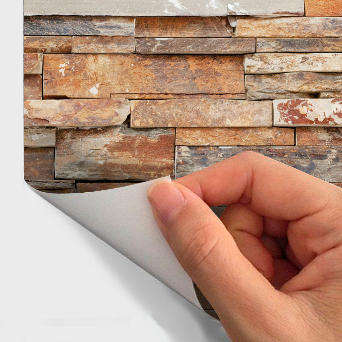 Vinilos material Revestimiento de piedra de Menton - adhesivo de pared -  revestimiento sticker mural decorativo - 40x40cm
