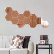 12 stickers miroirs hexagones - 12 stickers miroirs hexagonaux rose or - ambiance-sticker.com