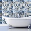 wall decal tiles - 24 wall decal cement tiles azulejos lurdes - ambiance-sticker.com