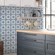 wall decal cement tiles - 60 wall decal tiles delft Tilbourg - ambiance-sticker.com