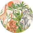 Papier peint préencollé - Fresque Papier peint pré-encollé animaux dans la jungle - ambiance-sticker.com