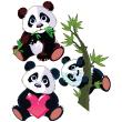 Stickers muraux pour les enfants - Pack de 3 stickers pandas - ambiance-sticker.com