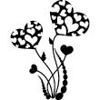 Stickers muraux fleurs - Sticker 2 fleurs en coeur enlacées - ambiance-sticker.com