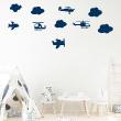 Stickers muraux pour les enfants - Sticker avions et helicoptéres du ciel - ambiance-sticker.com