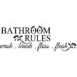 Stickers muraux citations - Sticker Bathroom rules, wash, brush, floss, flush - ambiance-sticker.com