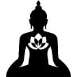 Muurstickers silhouettes - Muursticker Boeddha met lotus - ambiance-sticker.com