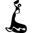 Stickers de silhouettes et personnages - Sticker Caricature danseuse - ambiance-sticker.com