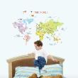 Sticker mural pour chambres d'enfants : carte du monde - ambiance-sticker.com