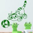 Stickers muraux pour les enfants - Sticker chat joueur - ambiance-sticker.com
