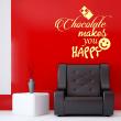 Stickers muraux citations - Sticker Chocolate makes you happy - ambiance-sticker.com