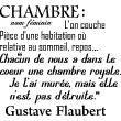 Stickers muraux citations - Sticker citation chambre la chambre féminin  - G. Flaubert - ambiance-sticker.com