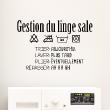 Stickers muraux citations - Sticker citation Gestion du linge sale - ambiance-sticker.com