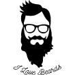 Stickers de silhouettes et personnages - Sticker citation i love beards - ambiance-sticker.com