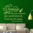 Stickers muraux citations - Sticker L'amour est un art - Honoré de Balzac - ambiance-sticker.com