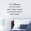 Stickers muraux citations - Sticker citation l'amour est un secret - ambiance-sticker.com