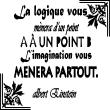 Stickers muraux citations - Sticker L'imagination vous mènera partout - Albert Einstein - ambiance-sticker.com