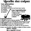 Stickers muraux pour la cuisine - Sticker citation recette Les crêpes, les ustensiles ...&#8203; - ambiance-sticker.com