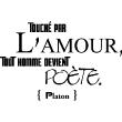 Stickers muraux citations - Sticker citation Touché par l'amour ... - Platon - ambiance-sticker.com