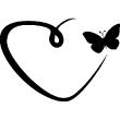 Stickers muraux amour et coeurs - Sticker coeur magnifique et son papillon - ambiance-sticker.com
