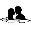 Adesivi murali di fugure umane - Adesivo Coppie amorose in acqua - ambiance-sticker.com