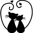 Stickers muraux Animaux - Sticker Couple de chats amoureux - ambiance-sticker.com