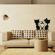 Stickers muraux Amour - Sticker mural Coupe de chats et coeur - ambiance-sticker.com