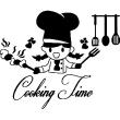 Vinilo cocina citación Cooking time - ambiance-sticker.com