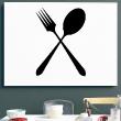 Sticker Cuillère et fourchette croisées - Stickers muraux pour la cuisine - ambiance-sticker.com