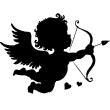 Stickers de silhouettes et personnages - Sticker Cupidon avec une flèche et cœur - ambiance-sticker.com