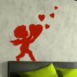Stickers de silhouettes et personnages - Sticker Cupidon portant un cœur - ambiance-sticker.com