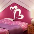 Bedroom wall decals - Wall decal Two heart who love - ambiance-sticker.com