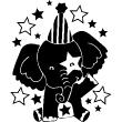 Stickers muraux pour les enfants - Sticker Eléphant et les étoiles - ambiance-sticker.com