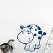 Stickers muraux pour les enfants - Sticker enfant hippopotame souriant - ambiance-sticker.com