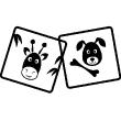 Stickers muraux pour les enfants - Sticker Faces d'animaux cadrés - ambiance-sticker.com