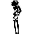 Stickers de silhouettes et personnages - Sticker Femme avec robe fleurie - ambiance-sticker.com
