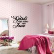Adesivi con frasi - Adesivo murali Girls fun - ambiance-sticker.com