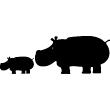 Stickers Animaux - Sticker Hippopotame avec son petit - ambiance-sticker.com