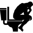 Stickers muraux pour WC - Sticker mural Homme assis dans la toilette - ambiance-sticker.com