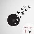 Stickers muraux horloges papillons - ambiance-sticker.com