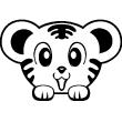 Stickers muraux pour les enfants - Sticker Jeune tigre heureux - ambiance-sticker.com