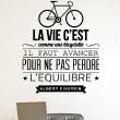 Stickers muraux citations - Sticker La vie c’est comme une bicyclette  – Albert Einstein - ambiance-sticker.com