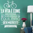 Stickers muraux citations - Sticker La vita è come andare in bicicletta… Albert Einstein - ambiance-sticker.com