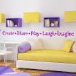Stickers muraux citations - Sticker Laugh, play share, create, imagine - ambiance-sticker.com