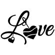 Stickers muraux Amour - Sticker mural Love avec coeur en pendantif - ambiance-sticker.com