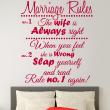 Stickers muraux Amour - Sticker mural Marriage rules - ambiance-sticker.com