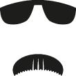 Sticker Moustache et les verres - ambiance-sticker.com