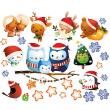 Adesivi murali Natale - Sticker Noël famille hiboux et ses amis - ambiance-sticker.com