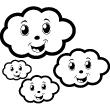 Stickers muraux pour les enfants - Sticker Nuages souriants - ambiance-sticker.com