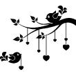 Stickers muraux Amour - Sticker mural Oiseaux et coeurs sur un arbre - ambiance-sticker.com