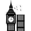 Stickers muraux Londres - Sticker Oiseaux survolant Big Ben - ambiance-sticker.com